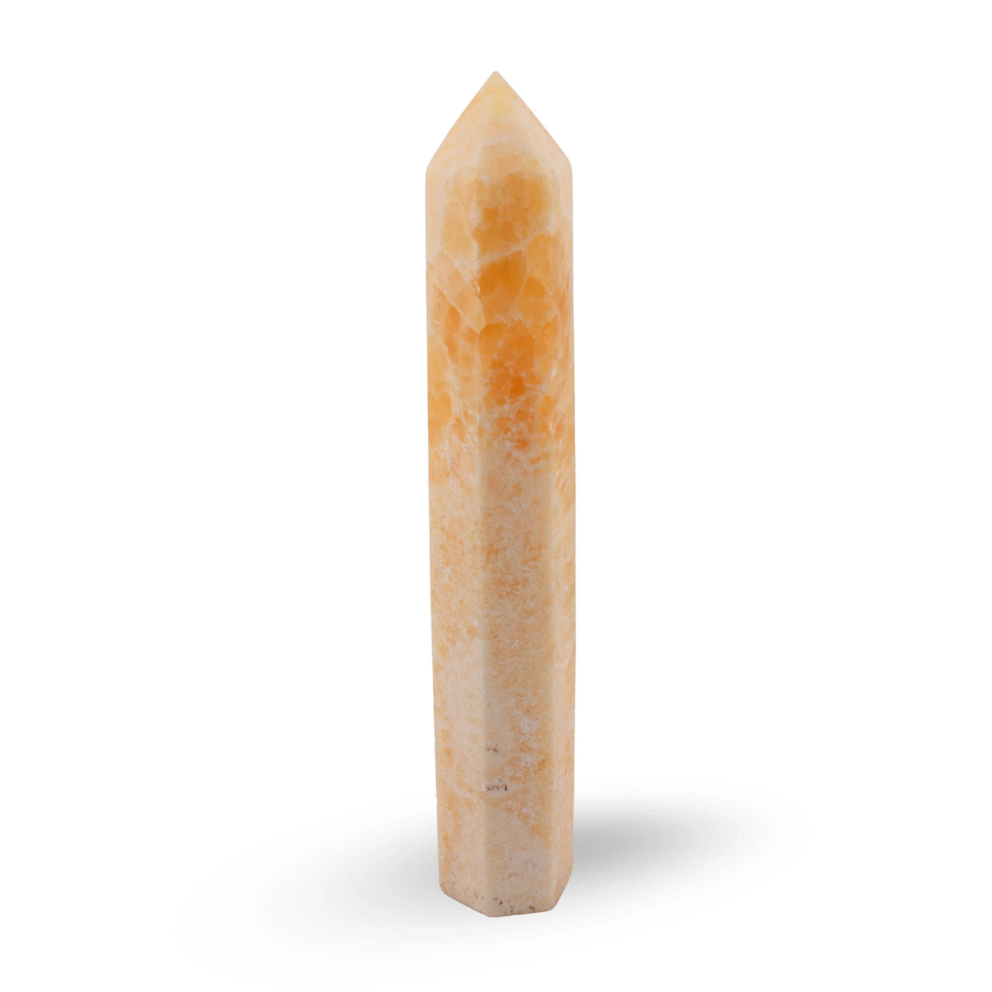 Orange Calcite Tower white background