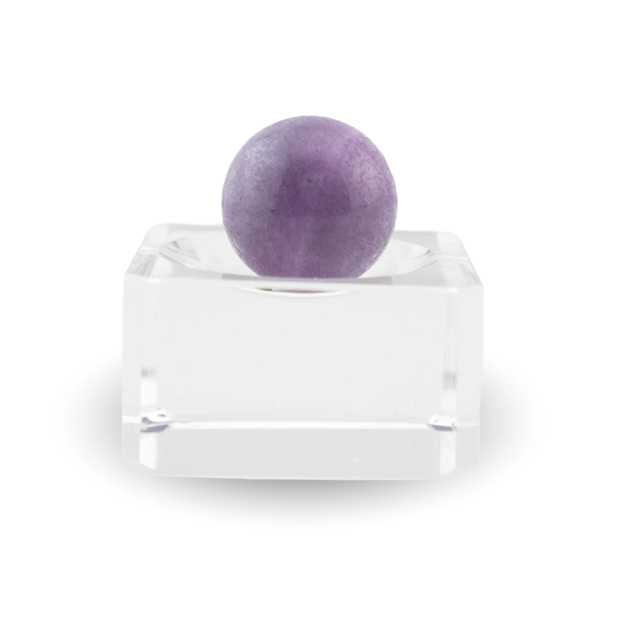 Lilac Lepidolite Mini Sphere in glass stand