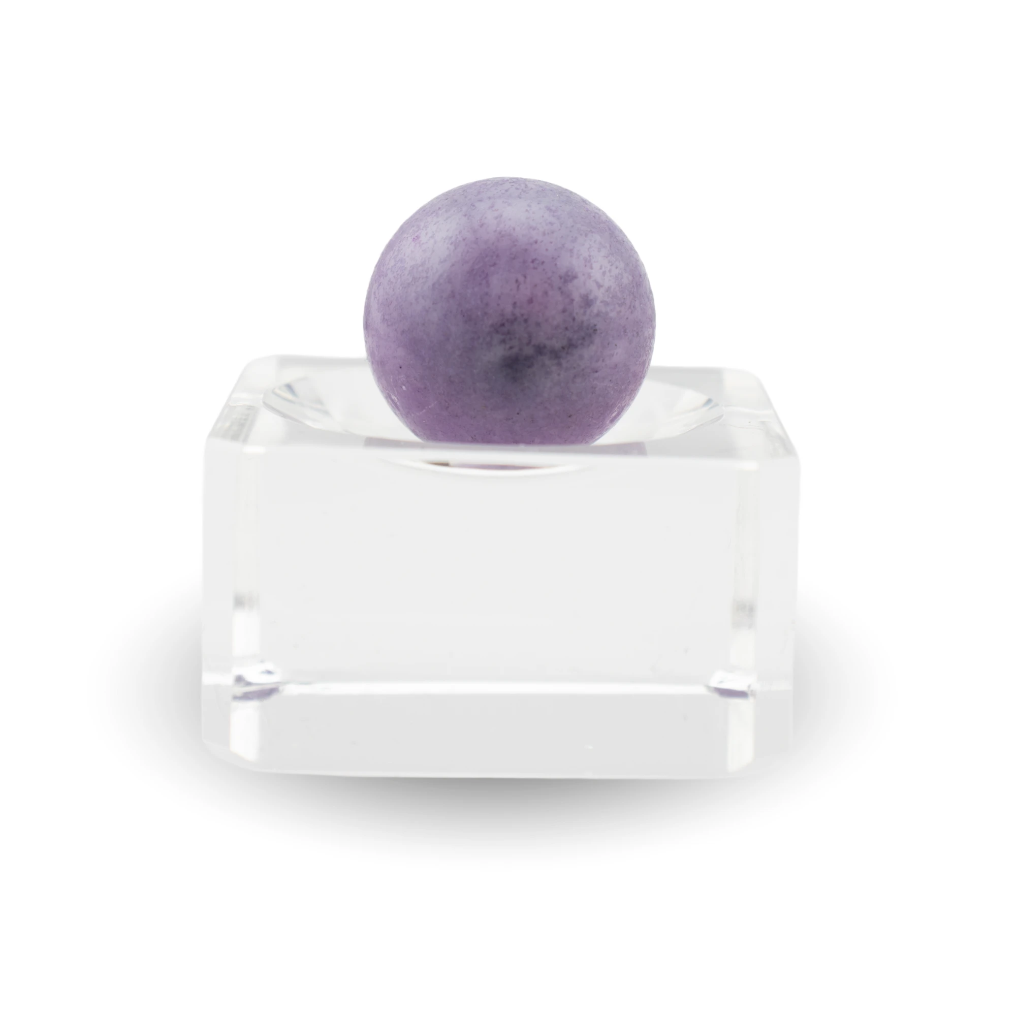 Lilac Lepidolite Mini Sphere in glass stand