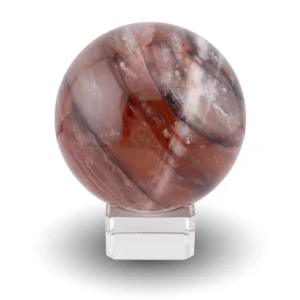 Red hematoid sphere on glass stand