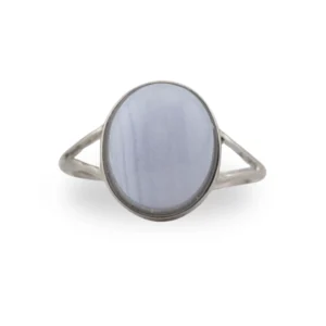 Blue Lace Agate Silver Ring