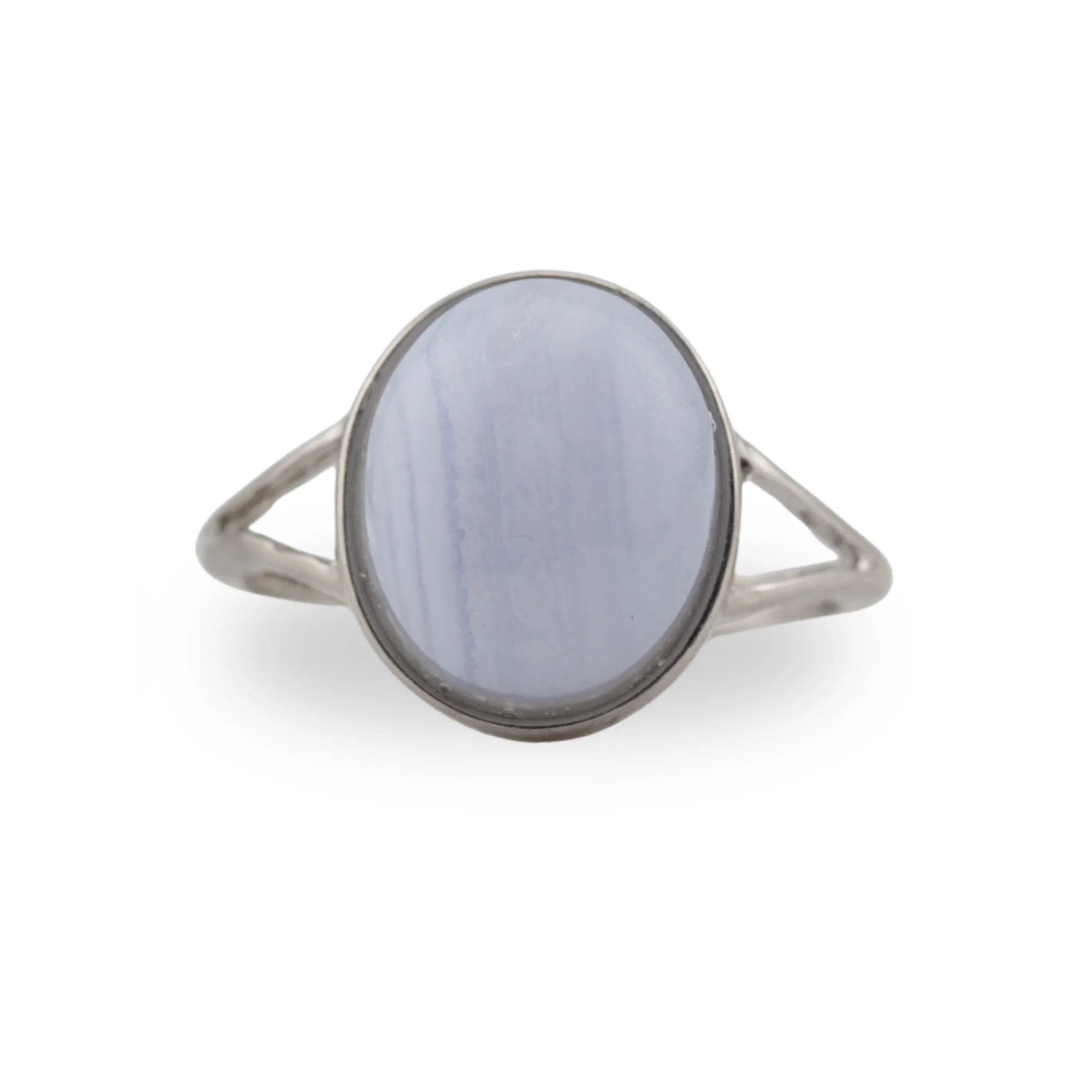 Blue Lace Agate Silver Ring