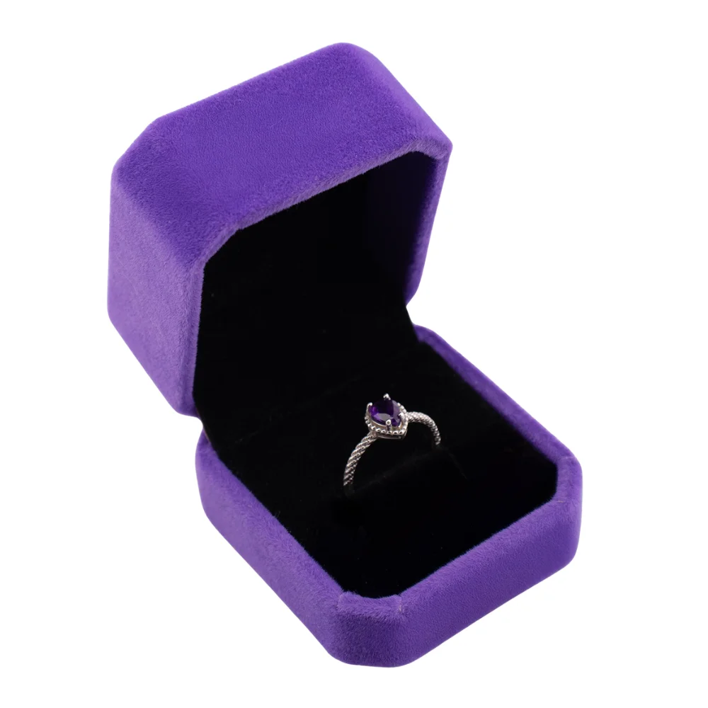 Amethyst Tear Drop Shaped 925 Silver Ring