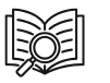 book icon with a magnifying glass