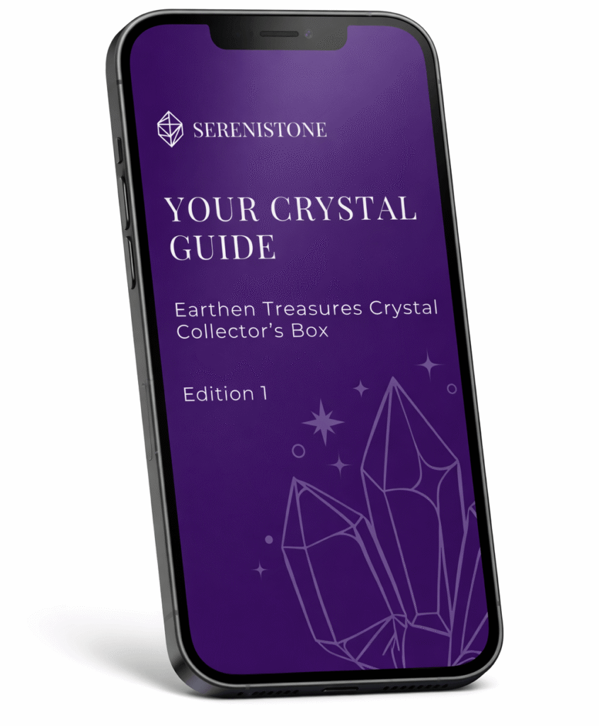 Mobile phone showing digital crystal guide cover